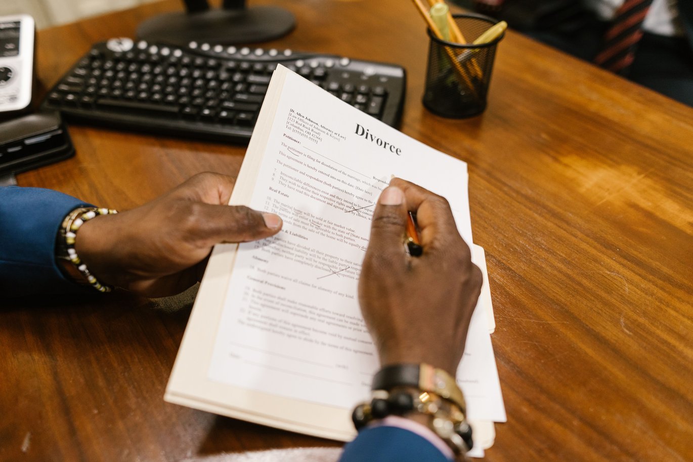 Attorney reviewing a foreign divorce document for recognition in the Philippines